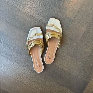 Aquazzura Gold Mules Elegant Minimalist Design